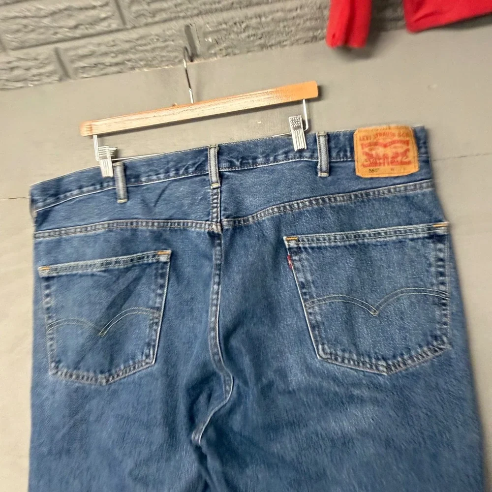 Levis‎ 550 Relaxed Fit Tapered Leg Medium Wash Blue Denim Jeans Mens 46x30